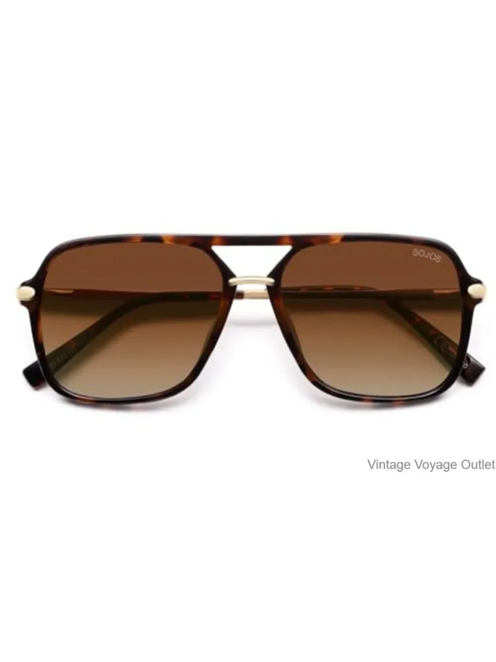 Square Aviator Sunglasses Polarized Plastic Frame Double Bridge